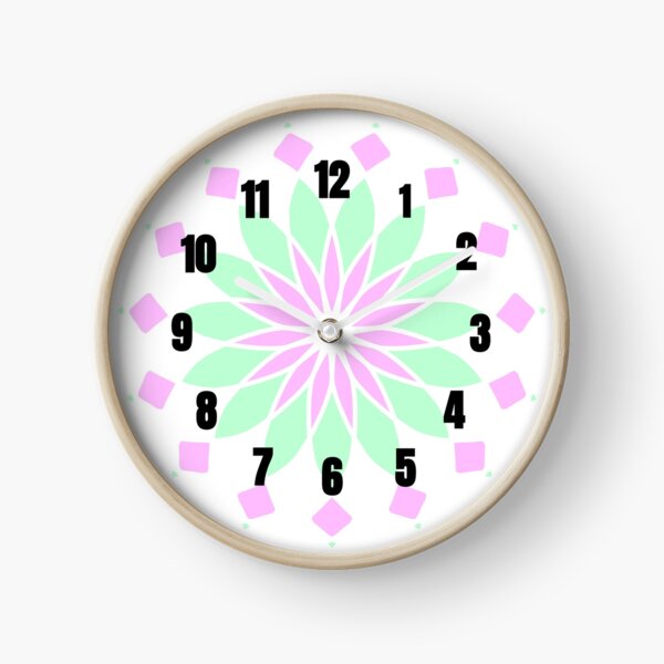 Artikel-Vorschau von Lila u. Grüne Uhr mit schwarzen Zahlen für Hauptdekor, designt und verkauft von Geo  Artwork.