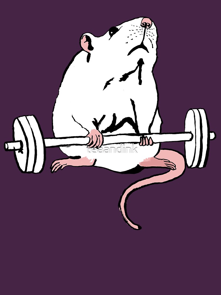 Deadlift Rat Sticker for Sale by teaandink