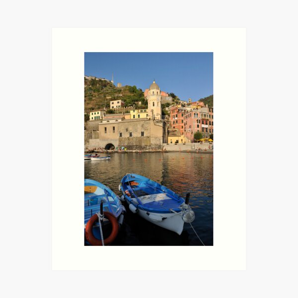 Boats in Riomaggiore, Cinque Terre, Italy Art Print