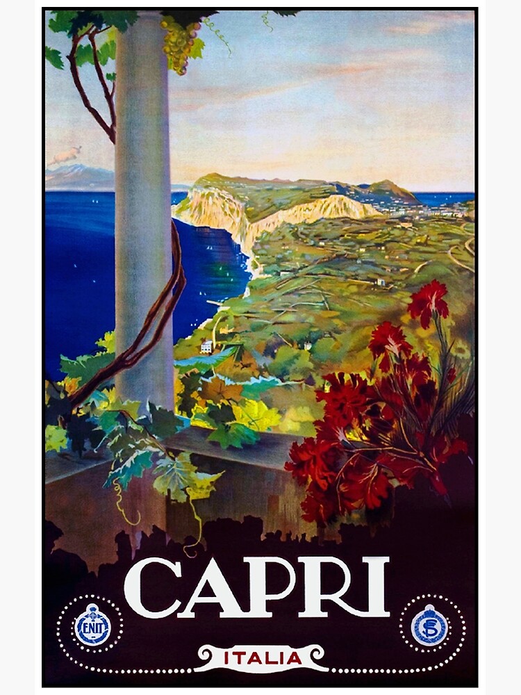絵画 CARTUSIA CAPRI vintage poster Amazon.com: Capri Vintage Illustration Travel Art Deco