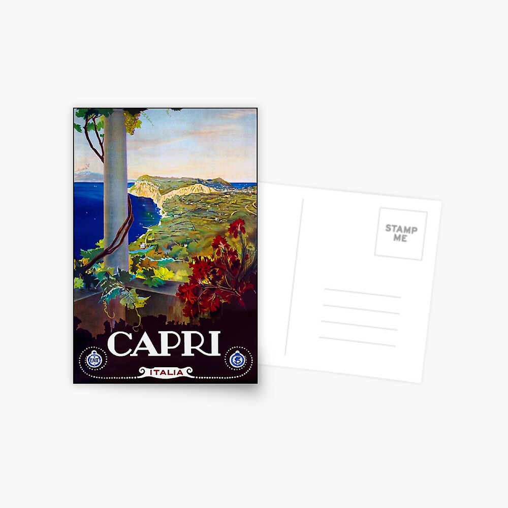 絵画 CARTUSIA CAPRI vintage poster Original vintage poster ITALY CARTHUSIA PERFUME OF CAPRI