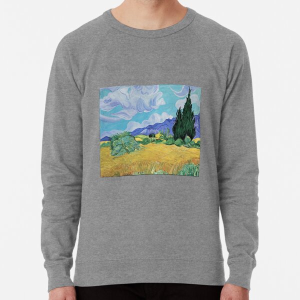 Van Gogh art acrylic reproduction Wheat Field with Cypresses Lightweight Sweatshirt
