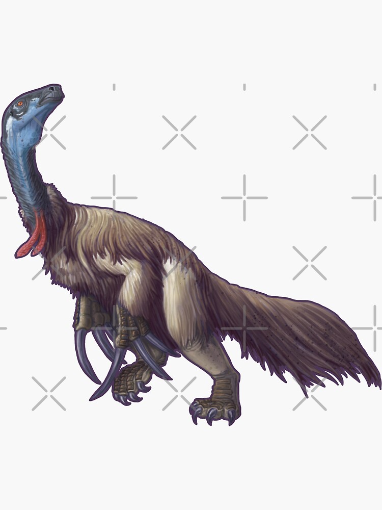 Thumbnail 3 of 3, Sticker, Therizinosaurus cheloniformis designed and sold by coffeeisblack.