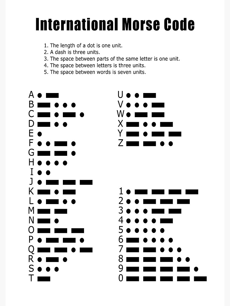 Morse Code Printable