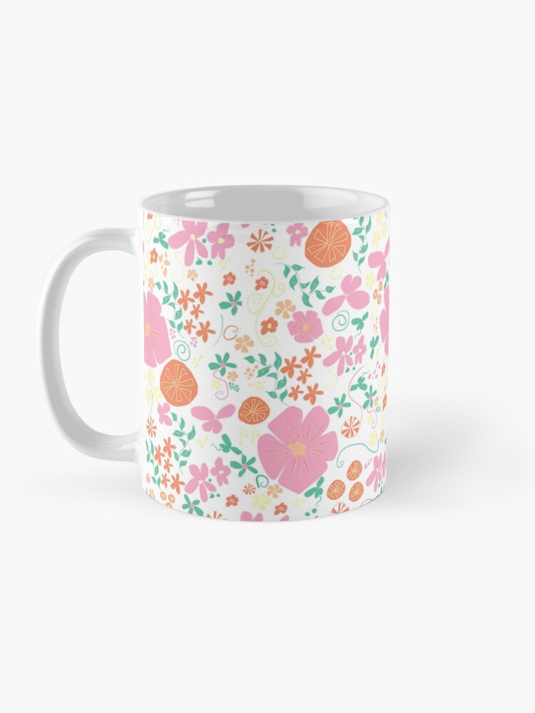 Alternate view of Seize The Day Coffee Mug with Pink, Yellow, and Orange Flowers Coffee Mug