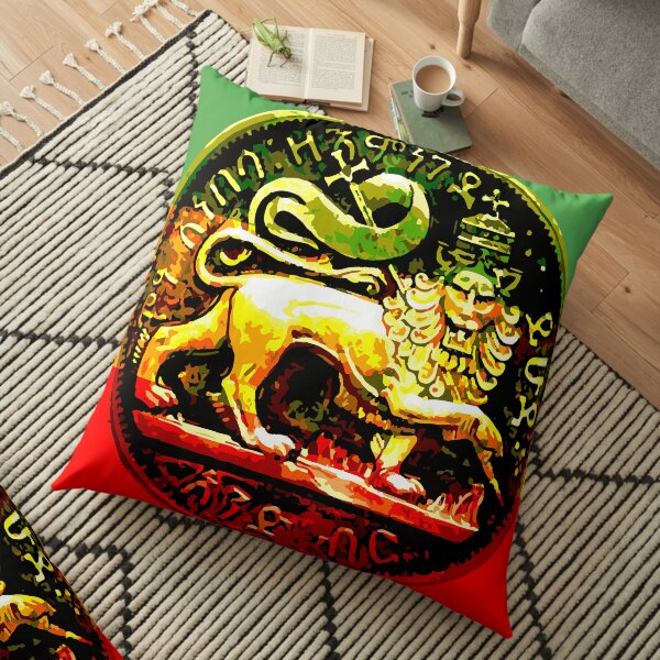 Jah Rastafari Ancient Lion of Judah Design Floor Pillow