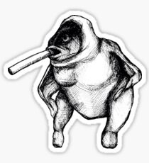 Fish in a Chicken Smoking a Cigarette Sticker