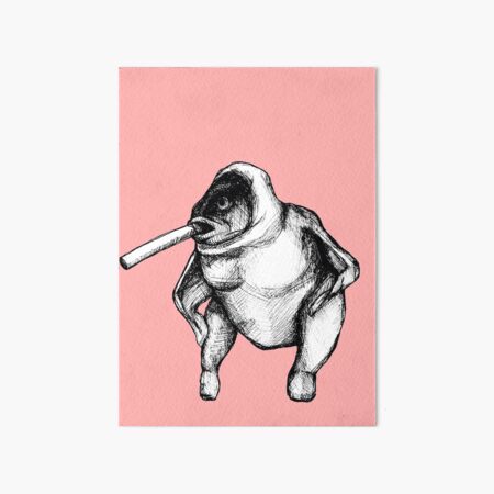 Fish in a Chicken Smoking a Cigarette Art Board Print