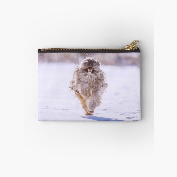 Item preview, Excited shih tzu running in the snow designed and sold by DelightfulArts.