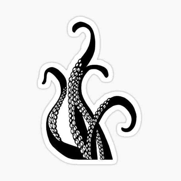 Black Octopus Stickers Redbubble - white awsome octopus roblox