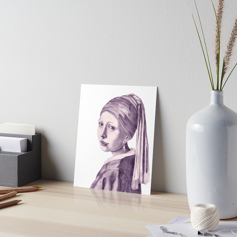 Girl With a Pearl Earrings Art Board Print