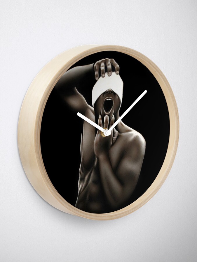 Alternate view of Descended (Color pencil drawing) Clock