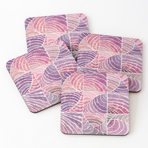 Item preview, Tropic pink and purple leaves and shells designed and sold by NoaaDesign.
