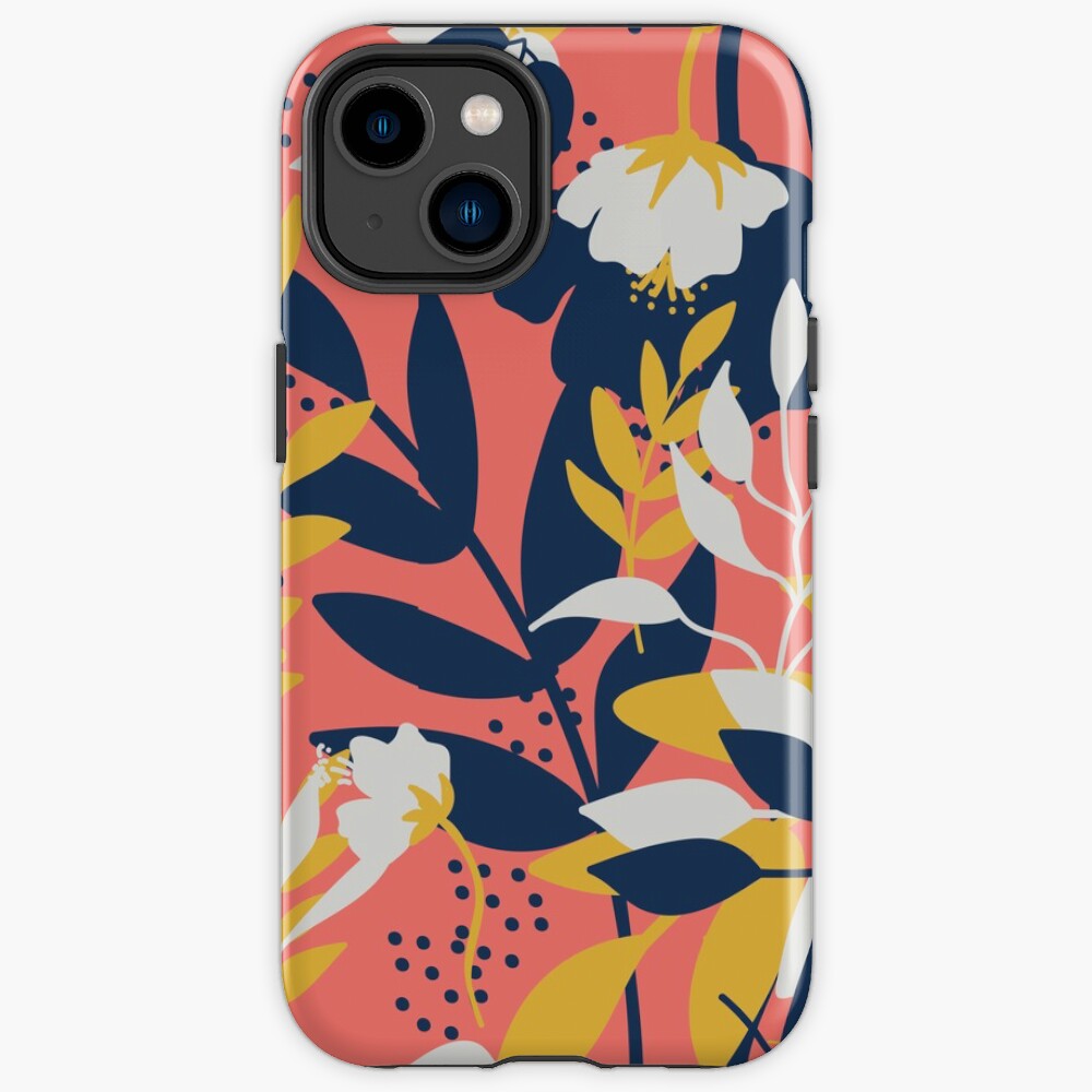 Flower coral pink iPhone Case