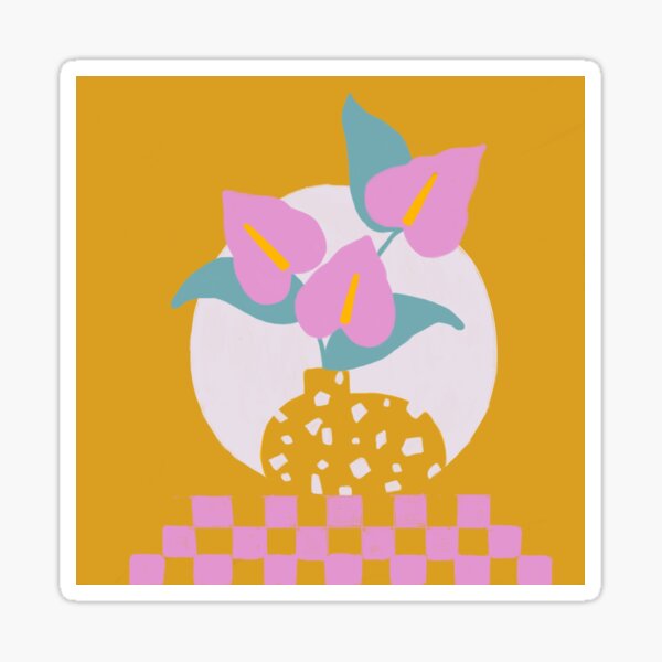 Anthurium plant & Terrazzo vase Sticker