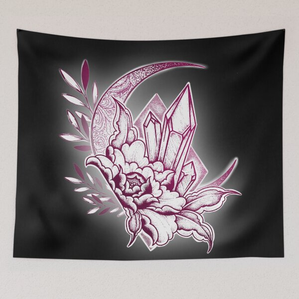 Item preview, Moon Flowers dotwork PINK designed and sold by KalikaGraphisme.