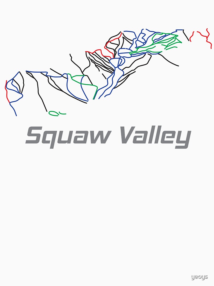 Squaw Valley California Ski Pist Map - Winter Vacation Gift by yeoys
