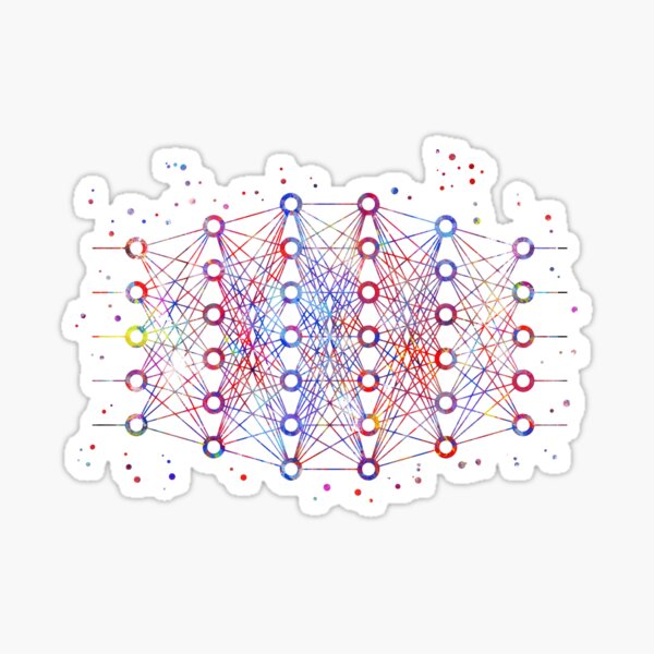 Deep neural network, neural network, watercolor deep neural network Sticker