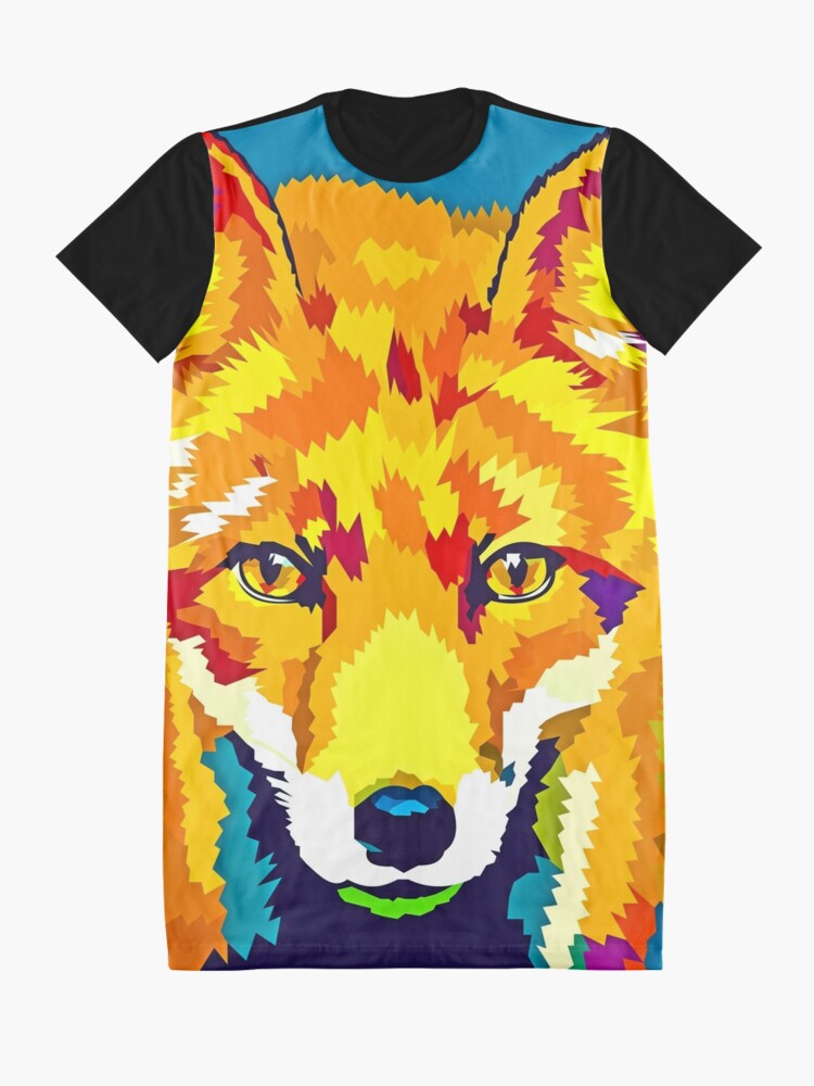 Alternate view of Rainbow Fox Graphic T-Shirt Dress