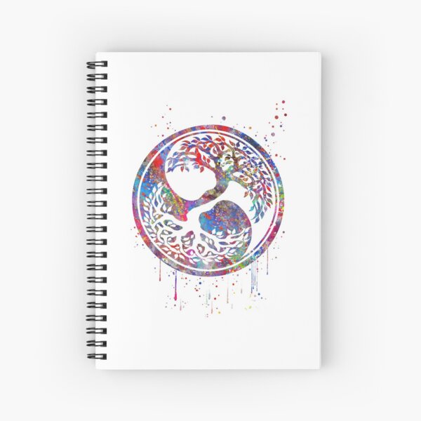 Tree of life watercolor, yin and yang symbol, Tree Of Life, Tree Art, Nature Art, Meditation Art, watercolor tree, spiritua art Spiral Notebook