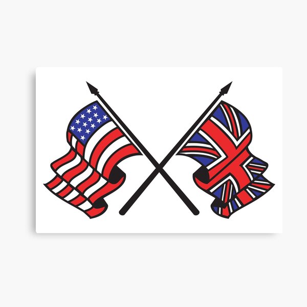 ANGLO AMERICAN FLAGS. USA, UK. America, American. Great Britain, British, Union Jack, Stars and Stripes. Canvas Print