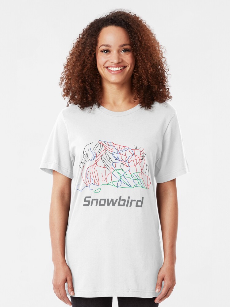 Alternative Ansicht von Snowbird Utah Ski Pist Map - Winter Vacation Gift Slim Fit T-Shirt