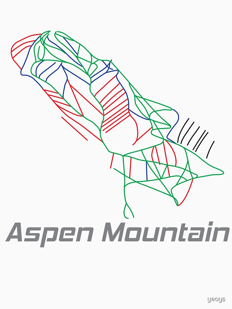 Aspen Mountain Colorado Ski Pist Map - Winter Vacation Gift by yeoys