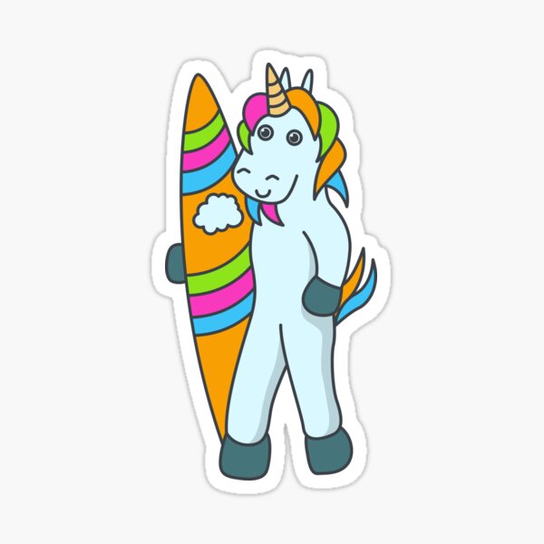 Artikel-Vorschau von Einhorn Einhörner Surfer Geschenk Surfbrett surfen, designt und verkauft von Franja2.