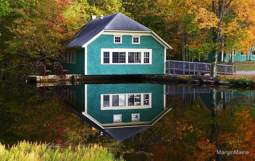 "Mill Pond Lyman, Maine in Autumn 2009" by MaryinMaine Redbubble