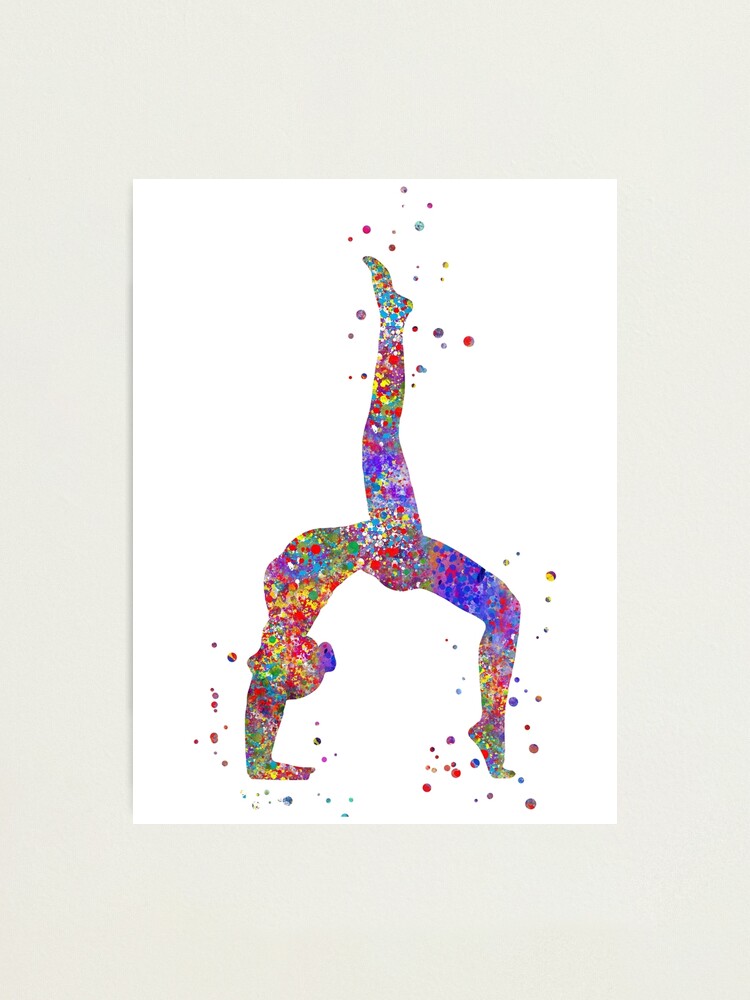 Carte de vœux for Sale avec l'œuvre « Fille de gymnastique, gymnastique  aquarelle, cadeau teen » de l'artiste Rosaliartbook