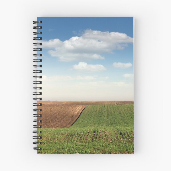 Item preview, young green wheat and plowed field landscape spring season designed and sold by goceris.