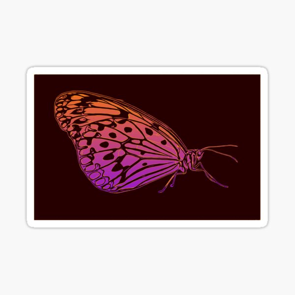 Psychedelic Butterfly Sticker Sticker By Comiccollages Redbubble