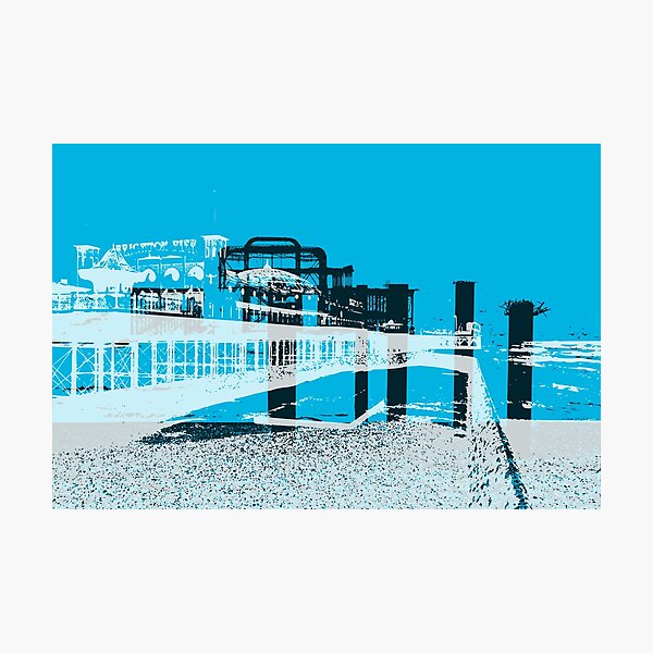 Brightons Two Piers Photographic Print