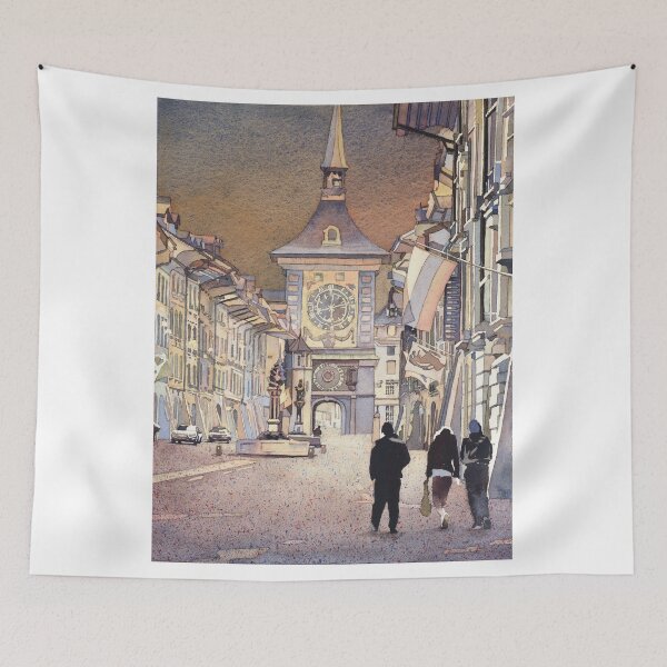 Item preview, Bern, Switzerland fine art watercolor painting.   designed and sold by rfoxphoto.