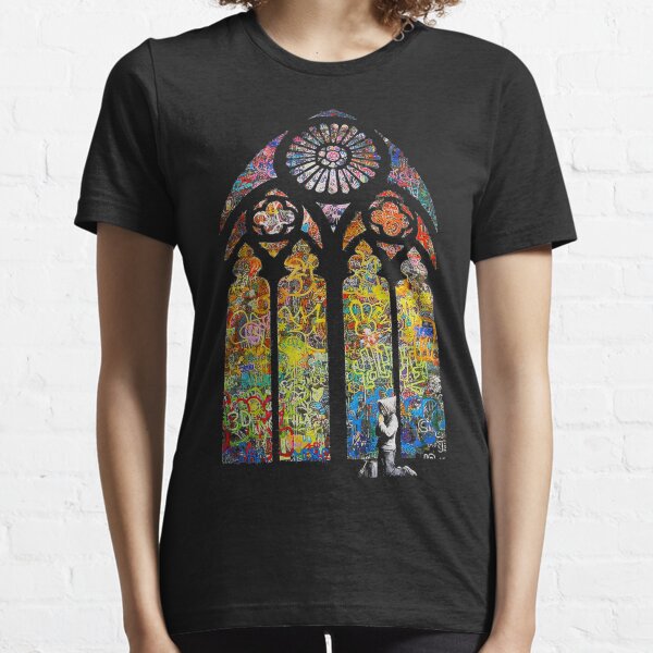 Banksy Stained Glass Window Cathedral Essential T-Shirt
