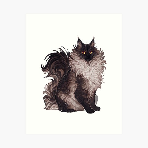 Black and white cat Art Print