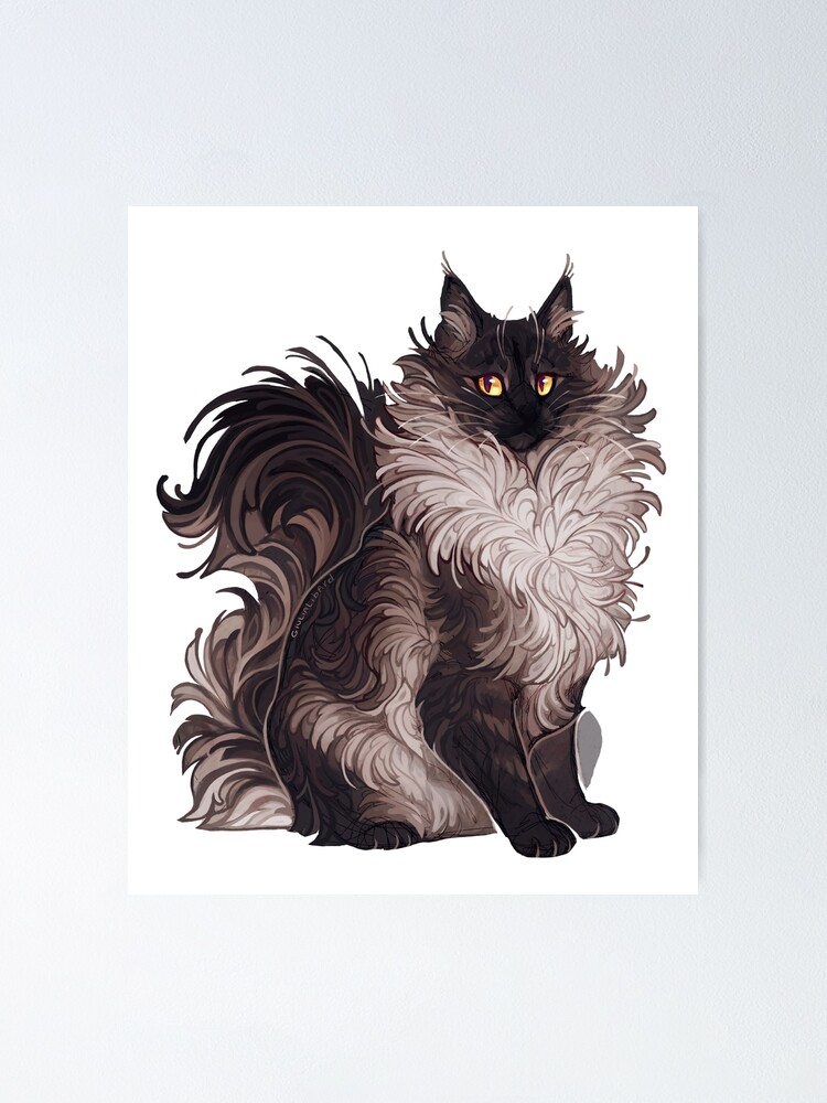 Black And White Cat Poster By Giulialibard Redbubble