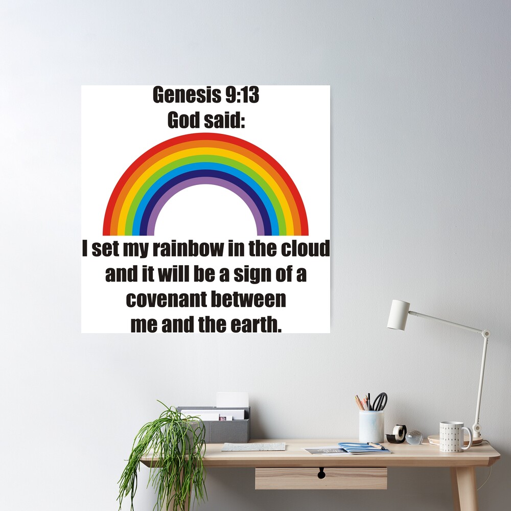 I Will Put My Rainbow in the Clouds - Genesis 9:13 Vintage Bible Page –  Parody Art Prints