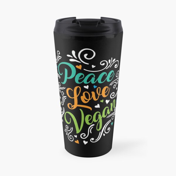 Peace Love Vegan Travel Coffee Mug