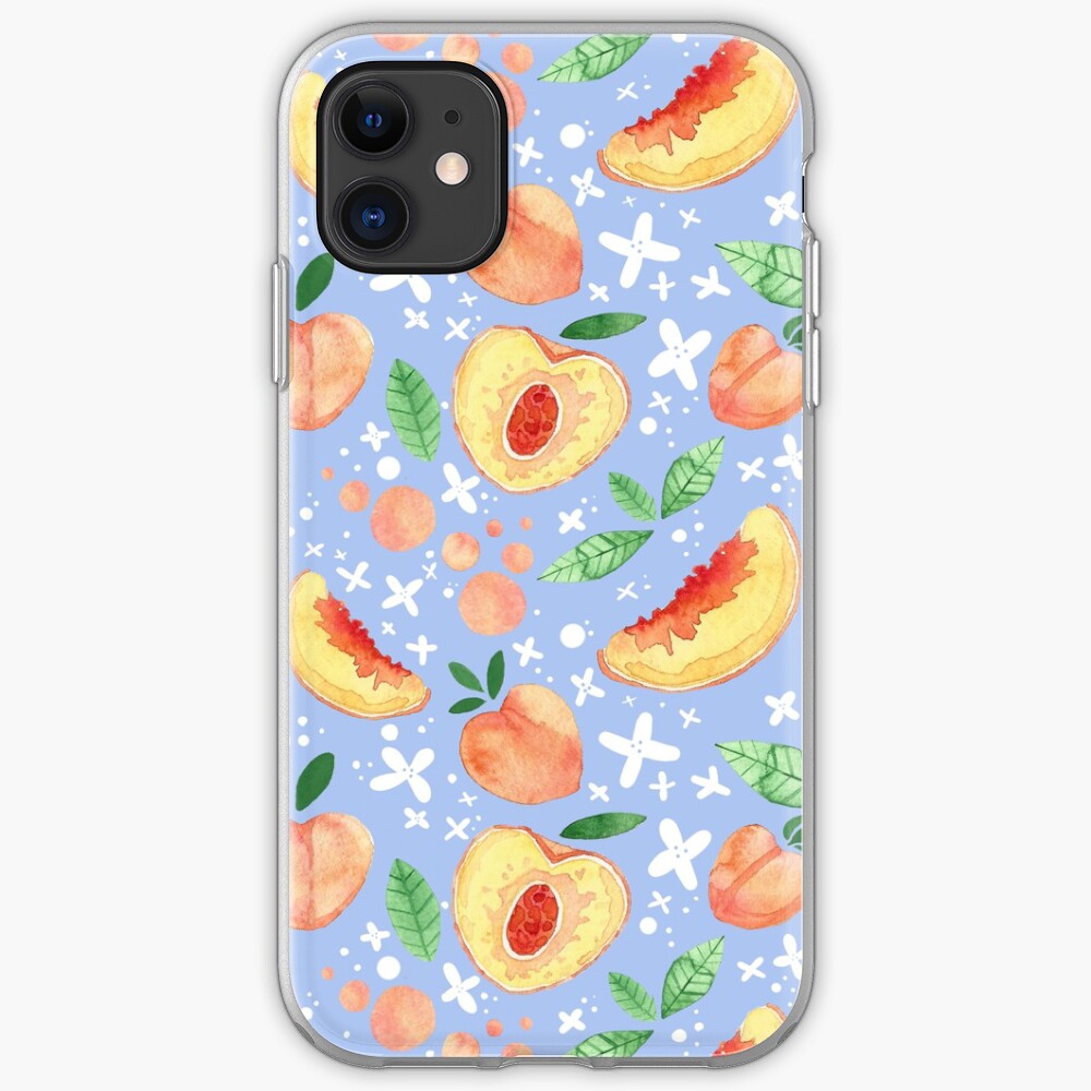 Hand Painted Watercolor Peaches Pattern - Peach Tea iPhone Case & Cover