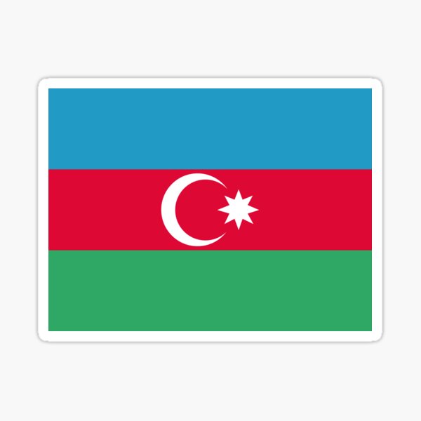 Как выглядит флаг баку "Flag of Azerbaijan" Sticker for Sale by Shorlick Redbubble