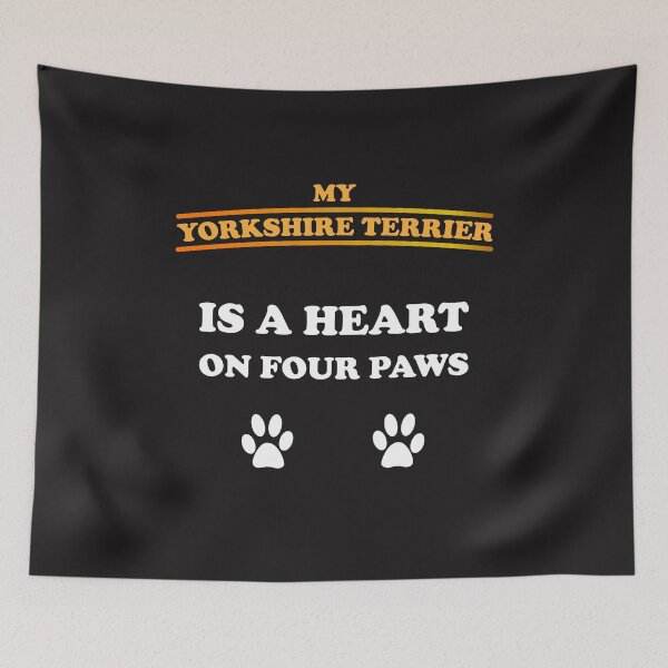 Item preview, Yorkshire Terrier dog paws dog breed heart gift idea designed and sold by dm4design.