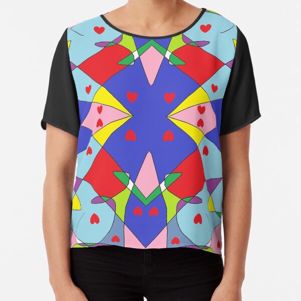 New Money Abstract Painting Chiffon Top