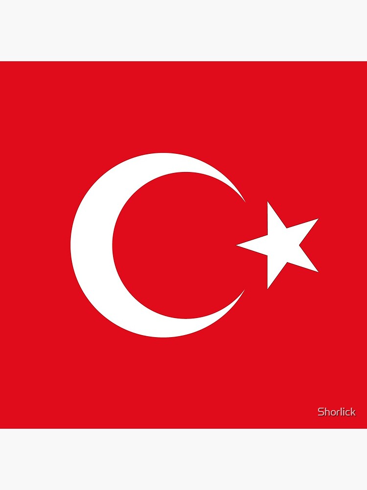 Aperçu 3 sur 3. Coussin avec l'œuvre Drapeau de la Turquie créée et vendue par Shorlick.