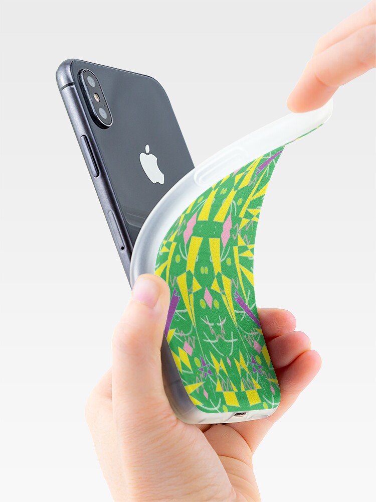 Alternate view of Princess Abstract green yellow iPhone Case
