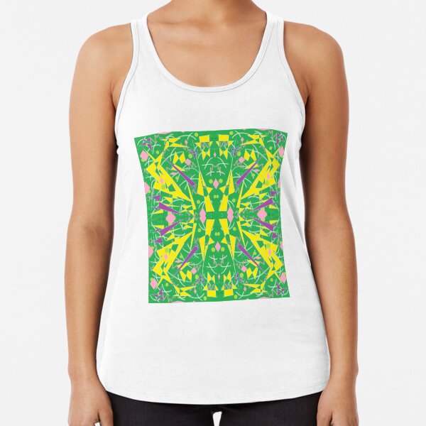 Princess Abstract green yellow Racerback Tank Top