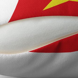 Aperçu 2 sur 3. Coussin avec l'œuvre Drapeau du Vietnam créée et vendue par Shorlick.