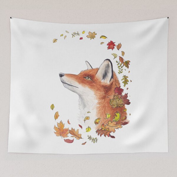 Item preview, Autumn Fox and Falling Leaves designed and sold by MalteseLizzie.