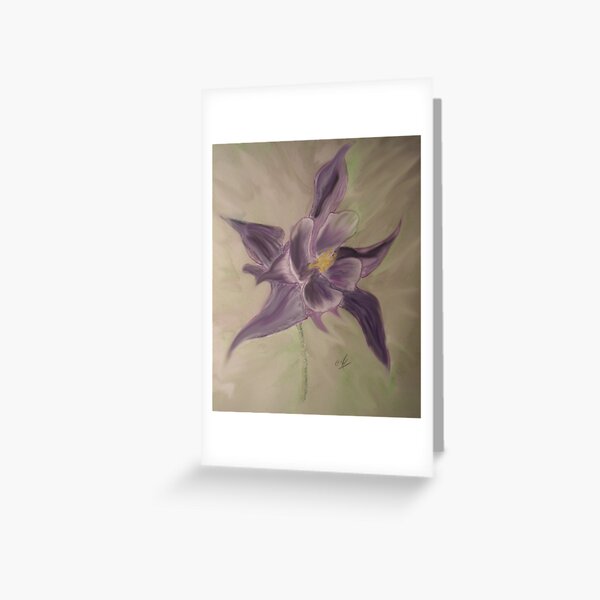 Aquilegia Vulgaris.Ladies Bonnet Greeting Card