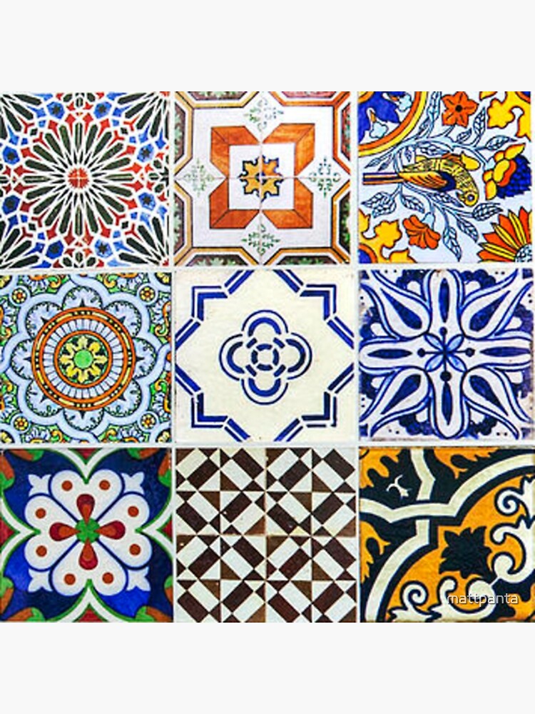 Colorful Portuguese Tile Art Print For Sale By Mattpanta Redbubble   Flat,750x,075,f Pad,750x1000,f8f8f8 